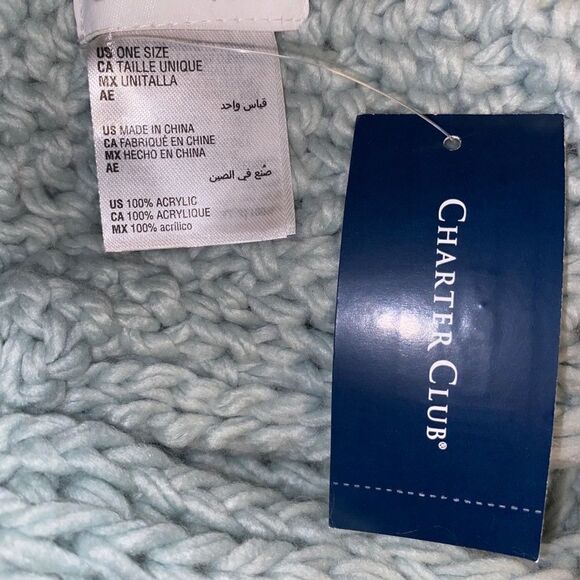 Charter Club Ruffle-Knit Boa Scarf Green One Size - Picture 3 of 5